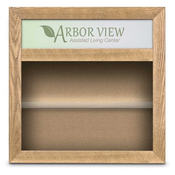Outdoor Enclosed Combo Board, 42"x32", Bronze Frame/White Porc & Rubber